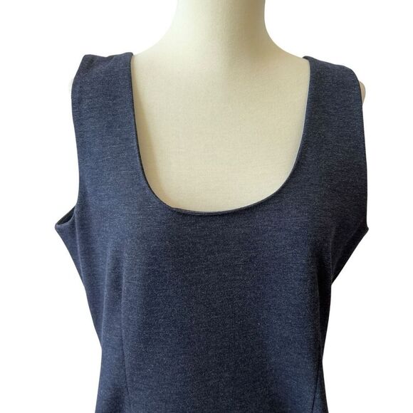 ORB SHEATH DRESS LG SLEEVELESS CAREER CASUAL MINIMALIST BACK ZIP OFFICE CHIC - Picture 2 of 12